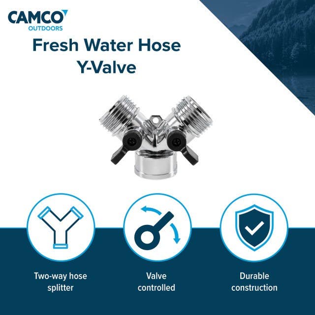 Camco Mfg 20114 Fresh Water Hose Y-Valve, Metal