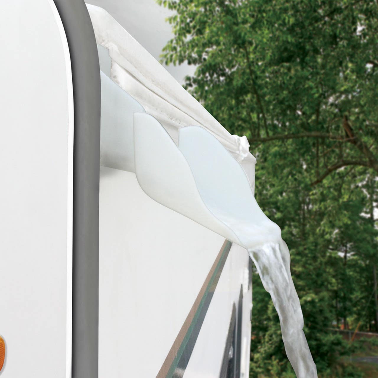 Camco Mfg 42134 RV Gutter Spouts with Built-In Extensions, White, 4-Pack