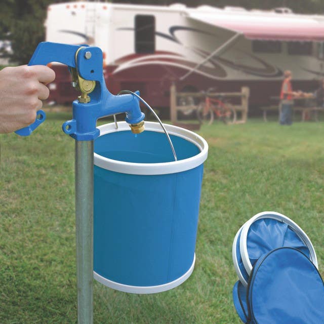 Camco Mfg 42993 Collapsible Bucket, Blue & White