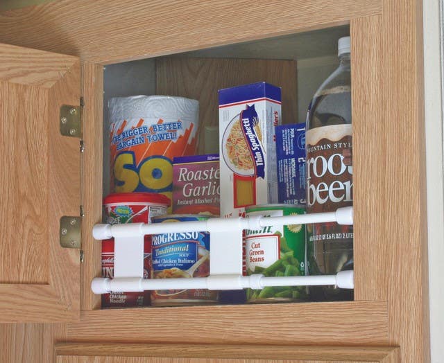 Camco Mfg 44093 RV Cupboard Double Bar- 10-Inch to 17-Inch, White