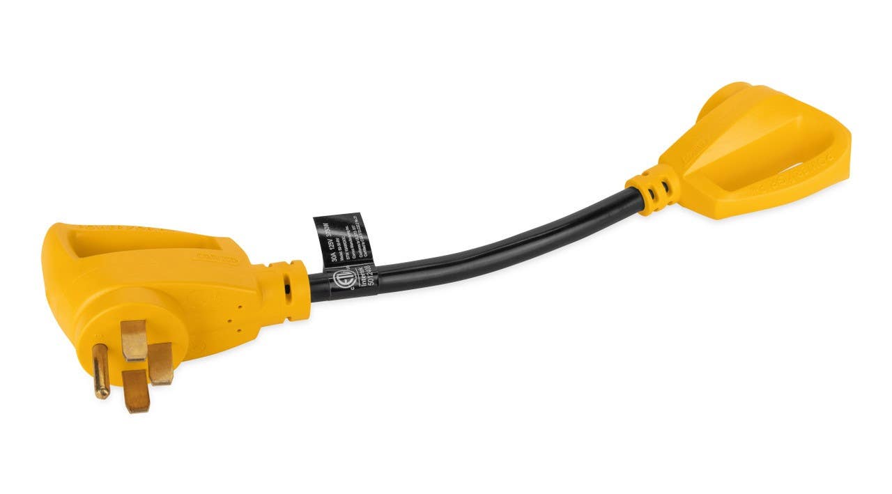 Camco Mfg 55173 PowerGrip 18" 50AM/30AF Dogbone Adapter, 125V/3750W