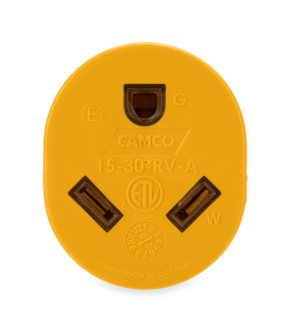 Camco Mfg 55223 Power Grip 15AM/30AF Adapter, 125V/1875W