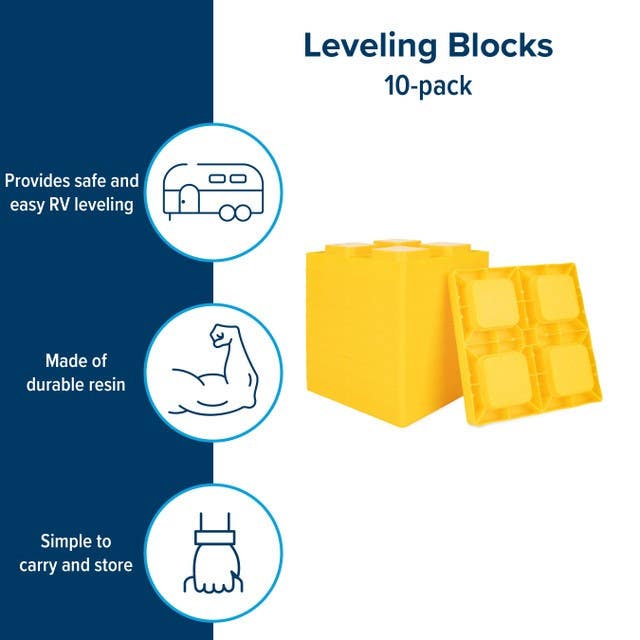 Camco Mfg 44505 Leveling Blocks, 10 pack