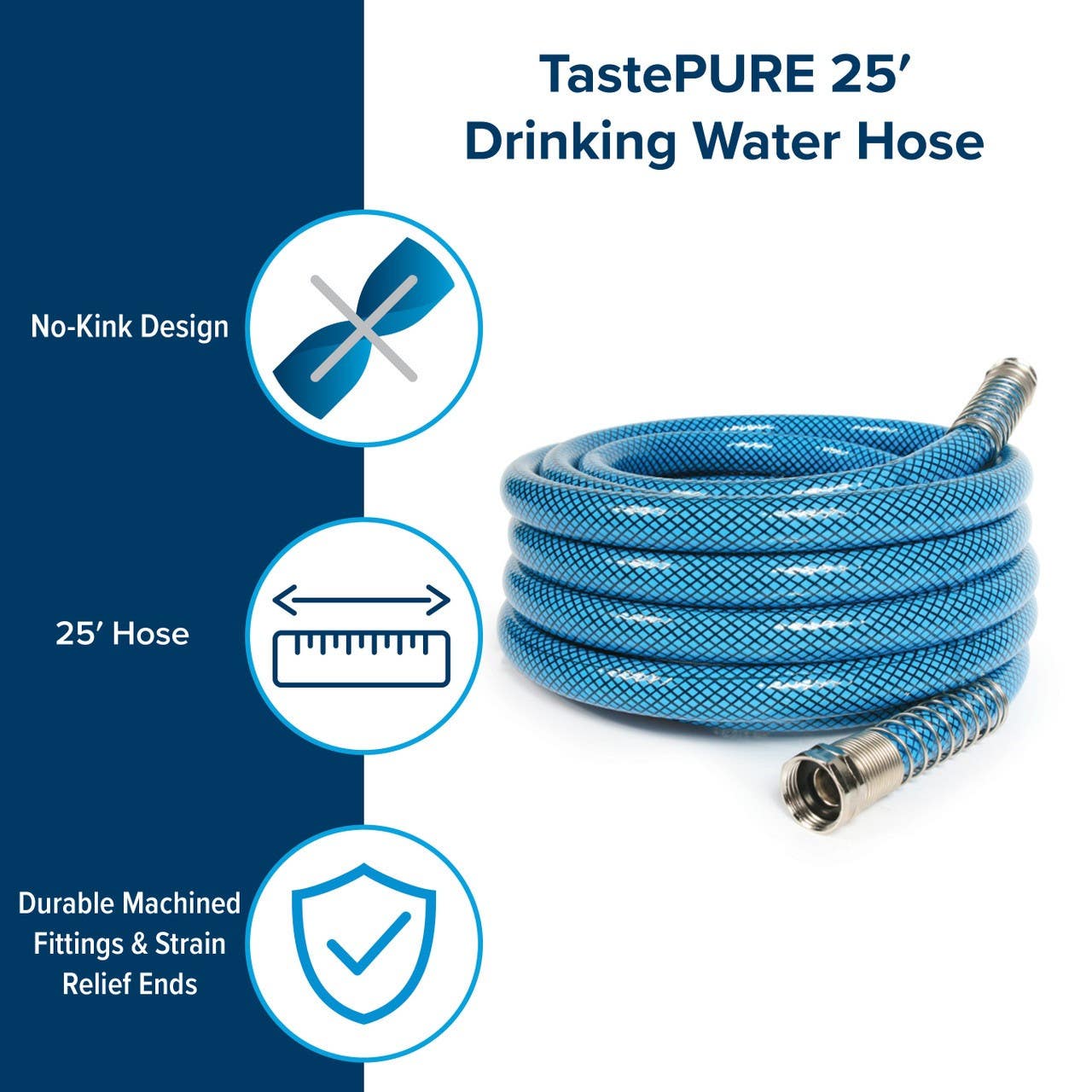 Camco Mfg 22833 TastePure 25-Ft. Premium Boat and RV Drinking Water Hose, 5/8-In. ID