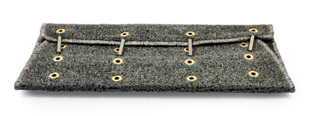 Camco Mfg 42950 Premium Turf Radius RV Step Rug, Fits 22-Inch Wide Steps, Gray