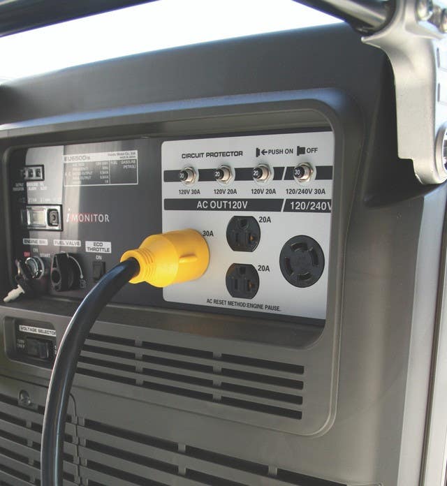 Camco Mfg 55272 Generator Adapter with PowerGrip Handle, 12" 30A, 125V/3750W