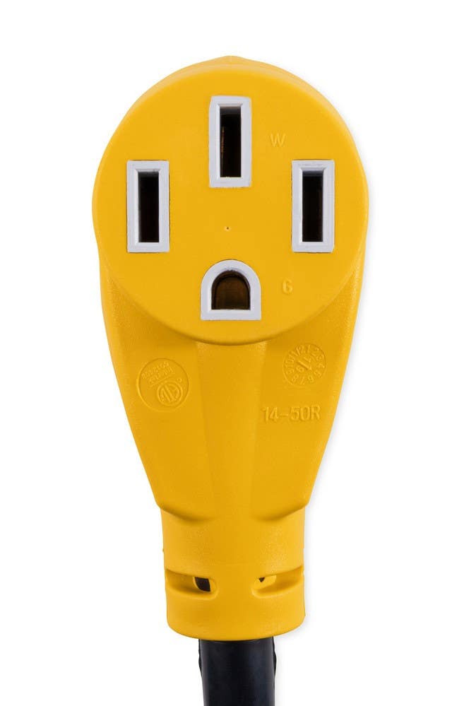 Camco Mfg 55422 Power Grip 12" Generator Adapter, 30AM/50AF, 7500W/ 125/250V