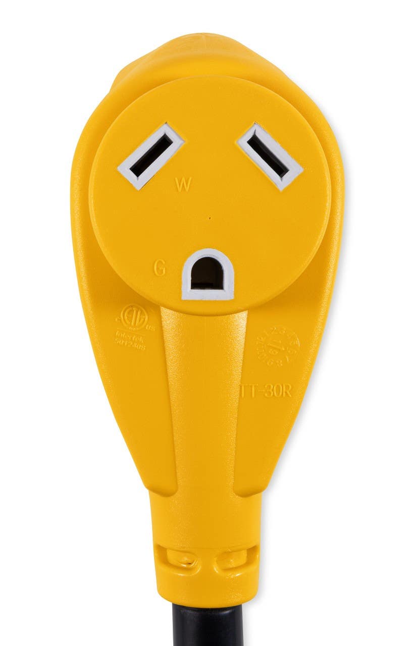 Camco Mfg 55382 Power Grip 12" 30AM Generator Adapter Dogbone, 4-Prong, 125V/3750W