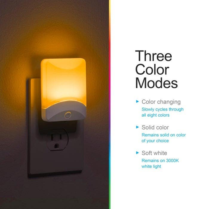 Jasco 34693 GE Color Changing Led Night Light, White