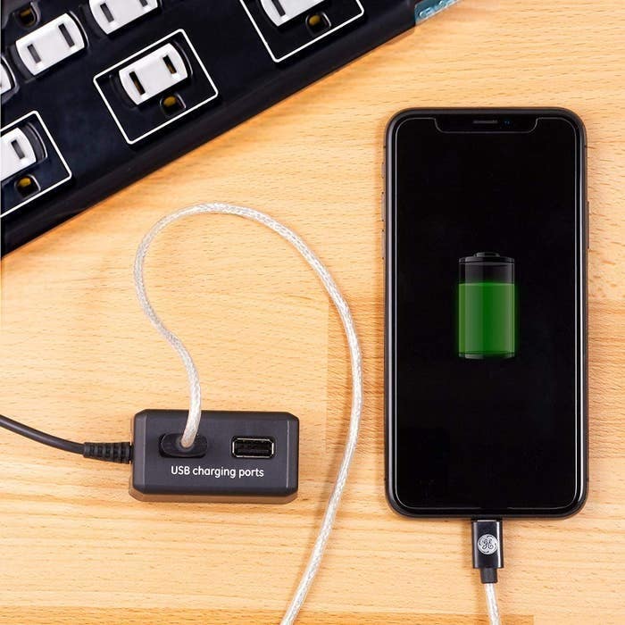 Jasco 34117 GE 8-Outlet 2-USB 4ft. Surge Protector, Black