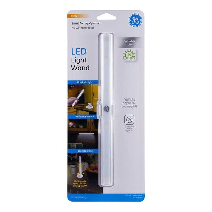 Jasco 12747 GE 9in. Led Light Wand, Battery Operated, White