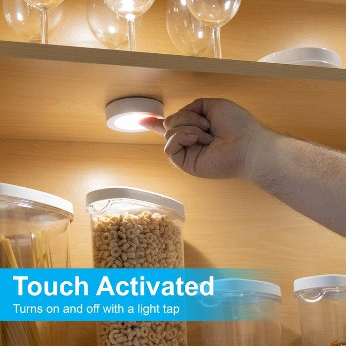 Jasco 25434 GE Battery Operated Touch Activated Led Puck Lights, 2 Pack, White