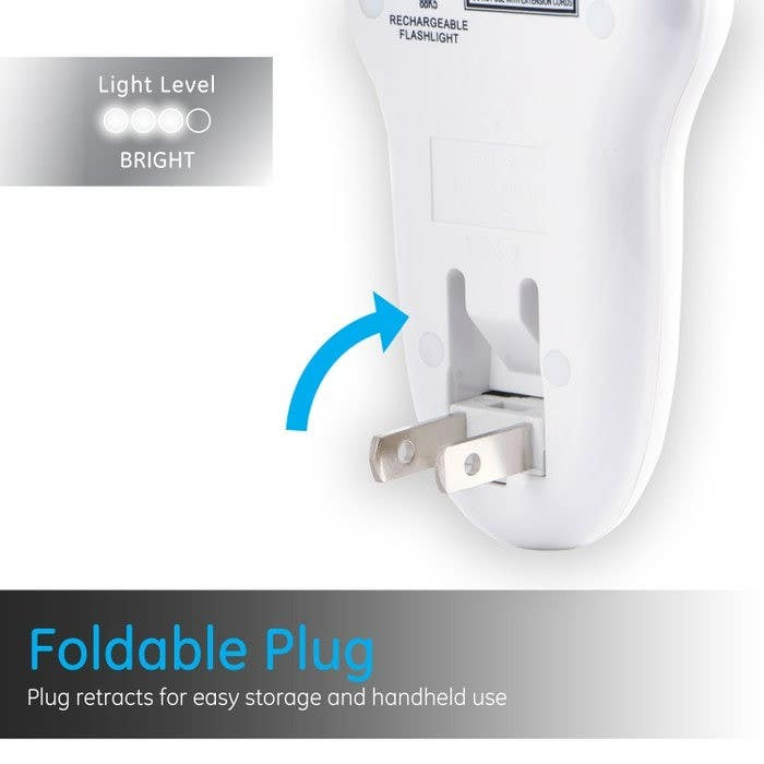 Jasco 11281 GE 3-In-1 Rechargeable Power Failure Led Night Light, White