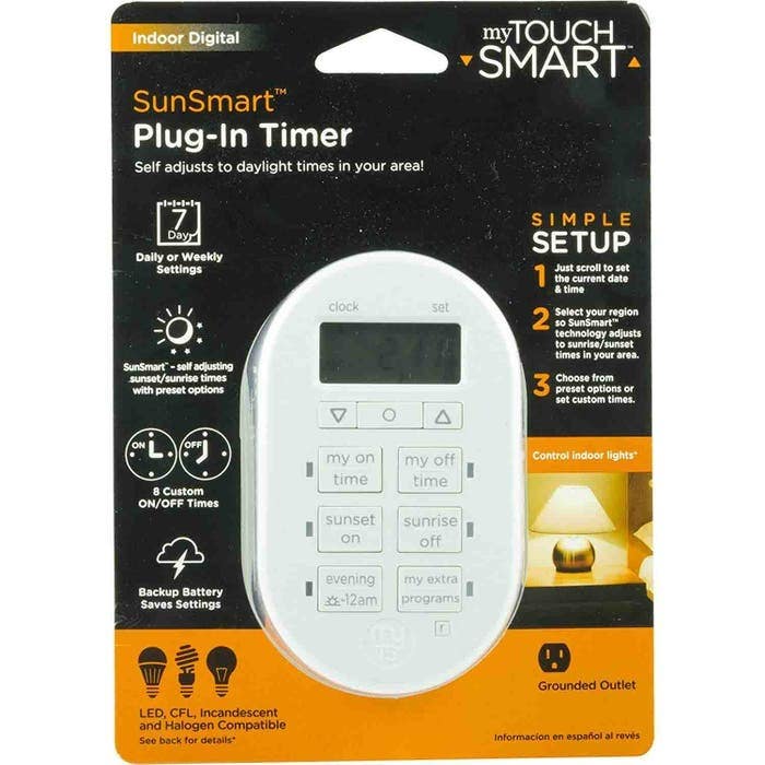 Jasco 33860 MyTouchSmart Indoor Plug-In SunSmart Digital Timer, White