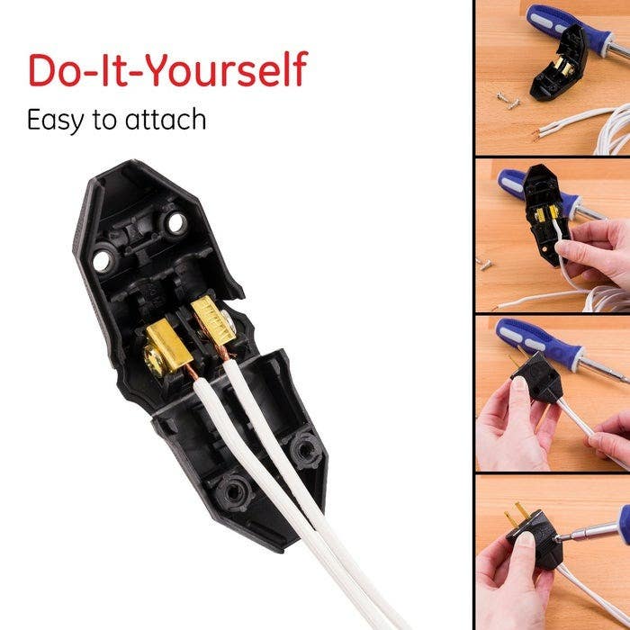 Jasco 54268 GE Replacement Polarized Household Plug, Black