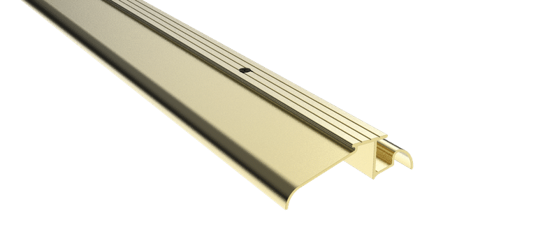 Pemko 146 Interlocking Threshold w/ Water Return, 4" W x 1-1/4" H, Mill Finish Extruded Bronze (Brass)