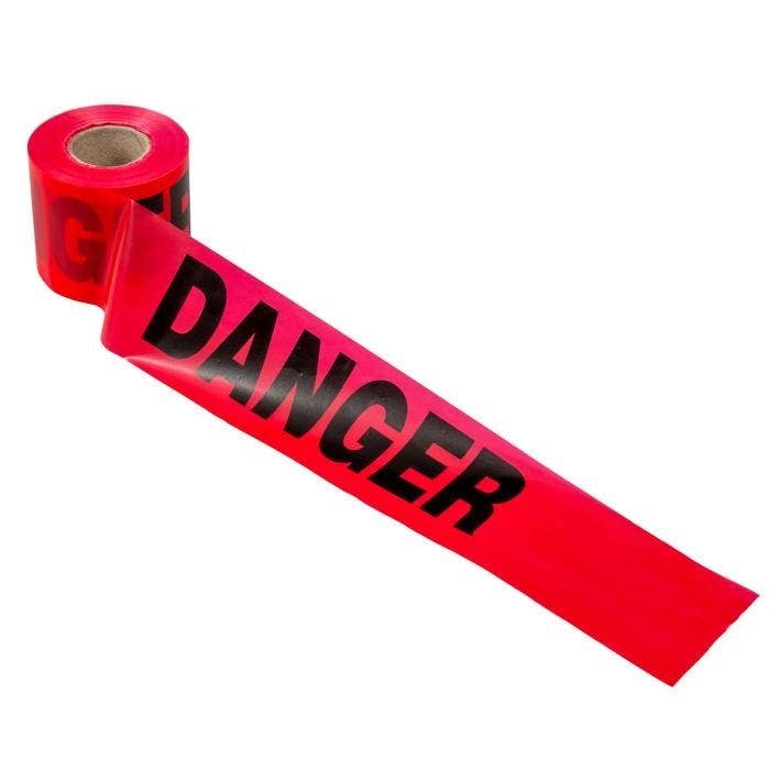 C.H. Hanson 16103 Danger Barricade Tape Red 300' X 3" X2 Mil (16 Rolls)