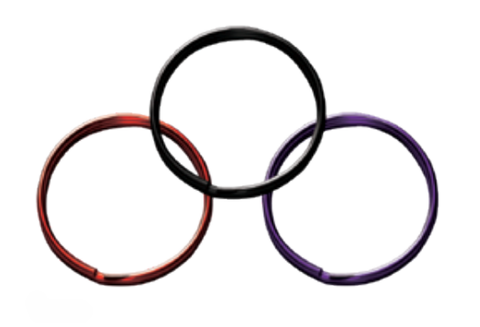 HY-KO Products KC126 3 In 1 Color Split Key Rings, 3-pk