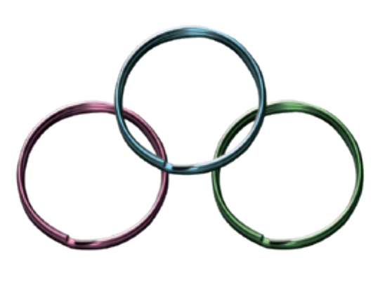 HY-KO Products KC128 3 In 1 Pastel Split Key Rings, 3-pk