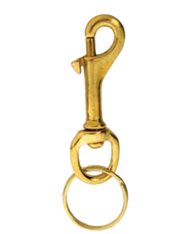 HY-KO Products KC173 Large Solid-Brass, Bolt Snap With Split Ring