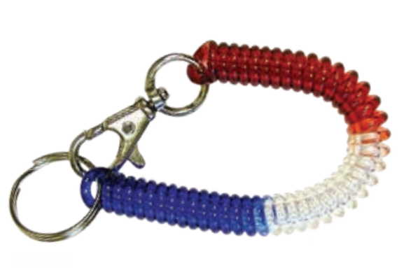 HY-KO Products KC363 Clip-on, Color Gel Coiled Key Ring w/Metal Clip