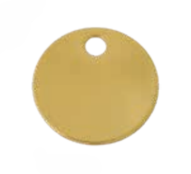 HY-KO Products KB148 1-3/8" Large Brass Round Tag- 100pk.