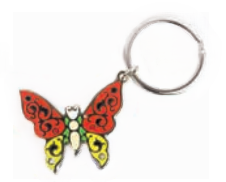 HY-KO Products KB366-BKT Metal Butterfly Key Ring- 15pc.