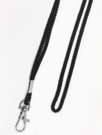 HY-KO Products LAN-114 Black Rope Lanyard With Metal Clip, 18" x.5"