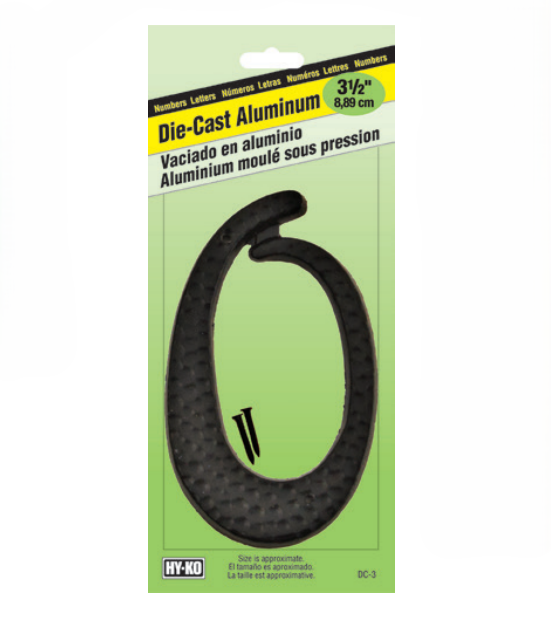 HY-KO Products DC-3/5 3-1/2", Black, Aluminum Die Cast Number "5"