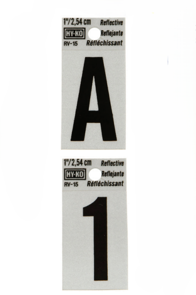 HY-KO Products RV-15/G 1", Black Reflective Letter- "G"