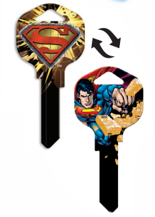 HY-KO Products 15005KW1-SM1 KW1 2-Sided Superman Keyblank With 2 Images