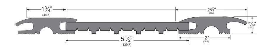 Pemko ADJ232x2325V8-36BL Adjustable Width Eco-V Threshold, Length-36", Finish-Black