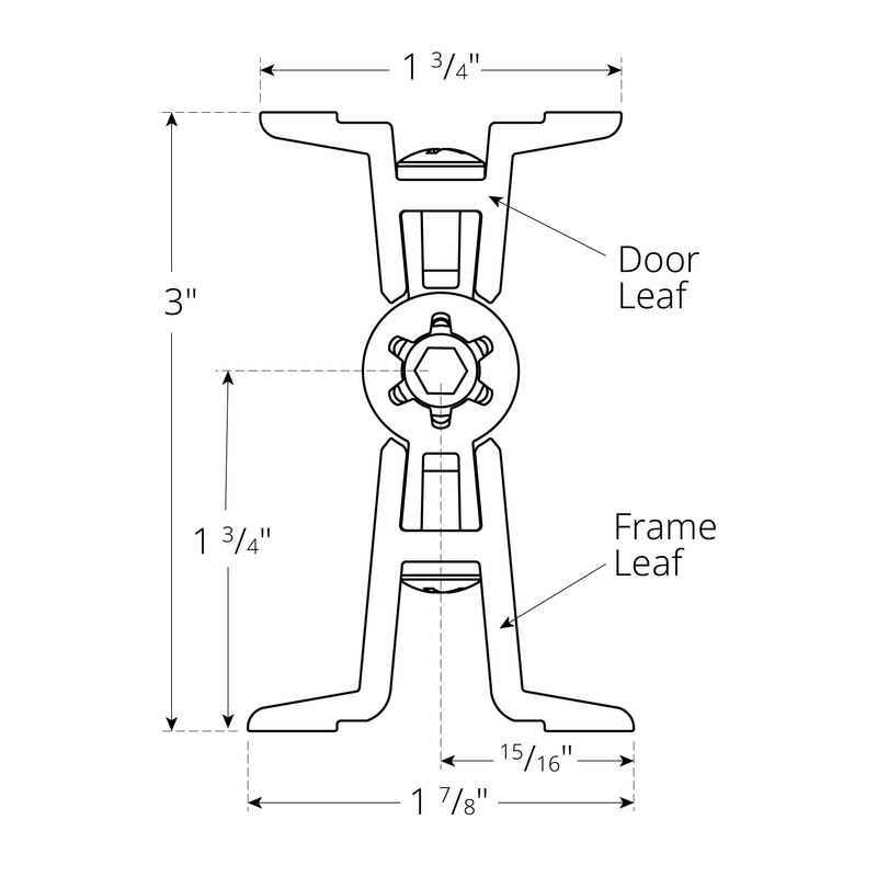 Pemko DSH1000 Behavioral Health Double Swing Hinge, Finish-Clear Anodized Aluminum