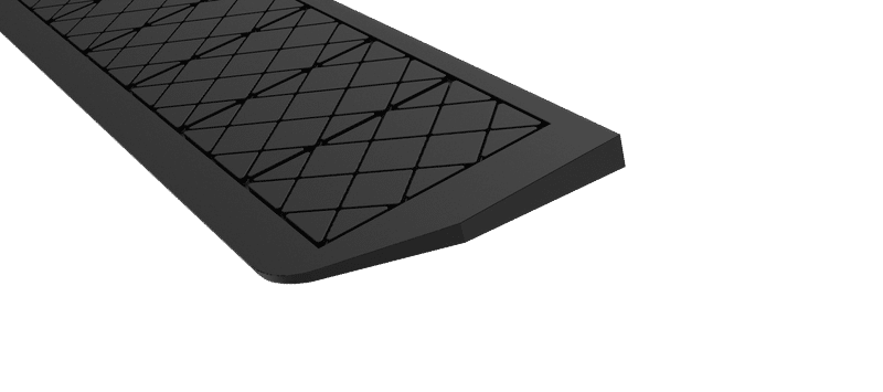 Pemko RR1.25FMR Recycled Rubber Ramp, Offset-1 1/4", Width-12"