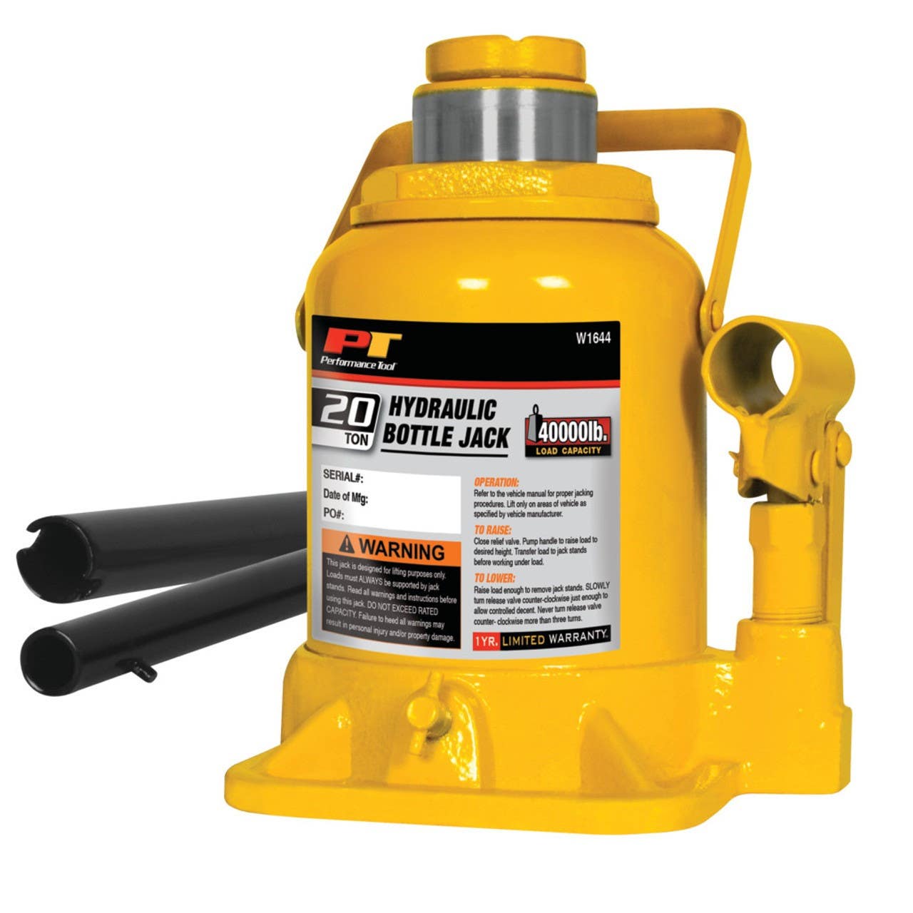 Performance Tool W164 Shorty Hydraulic Bottle Jack
