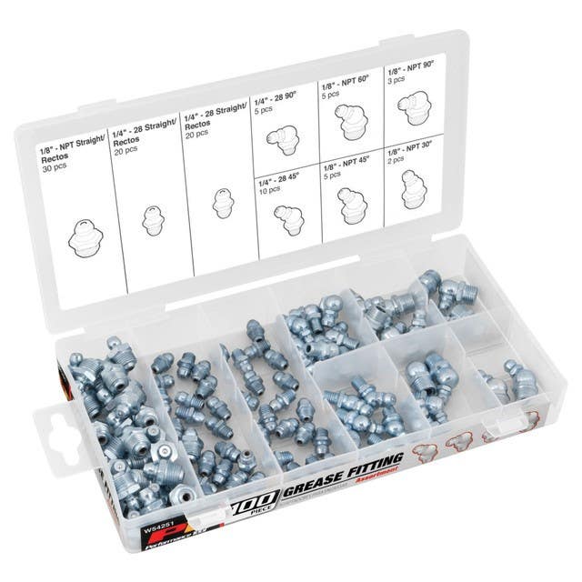 Performance Tool W54251 Grease Fitting Assortment, 100 pc