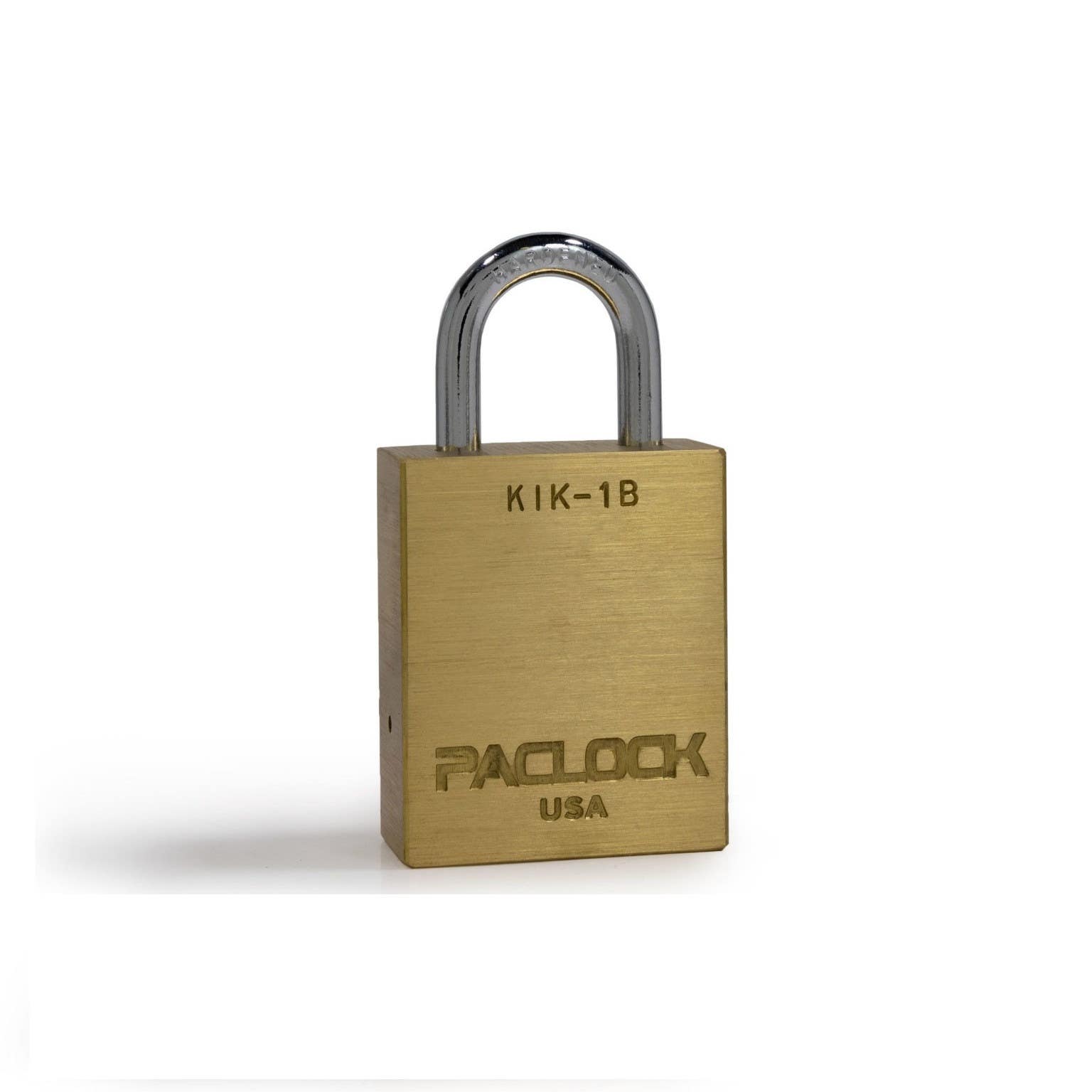 Paclock KiK-1B Key-in-Knob/Lever Compatible Light Duty Brass Padlock, 1/4" Shackle Dia.