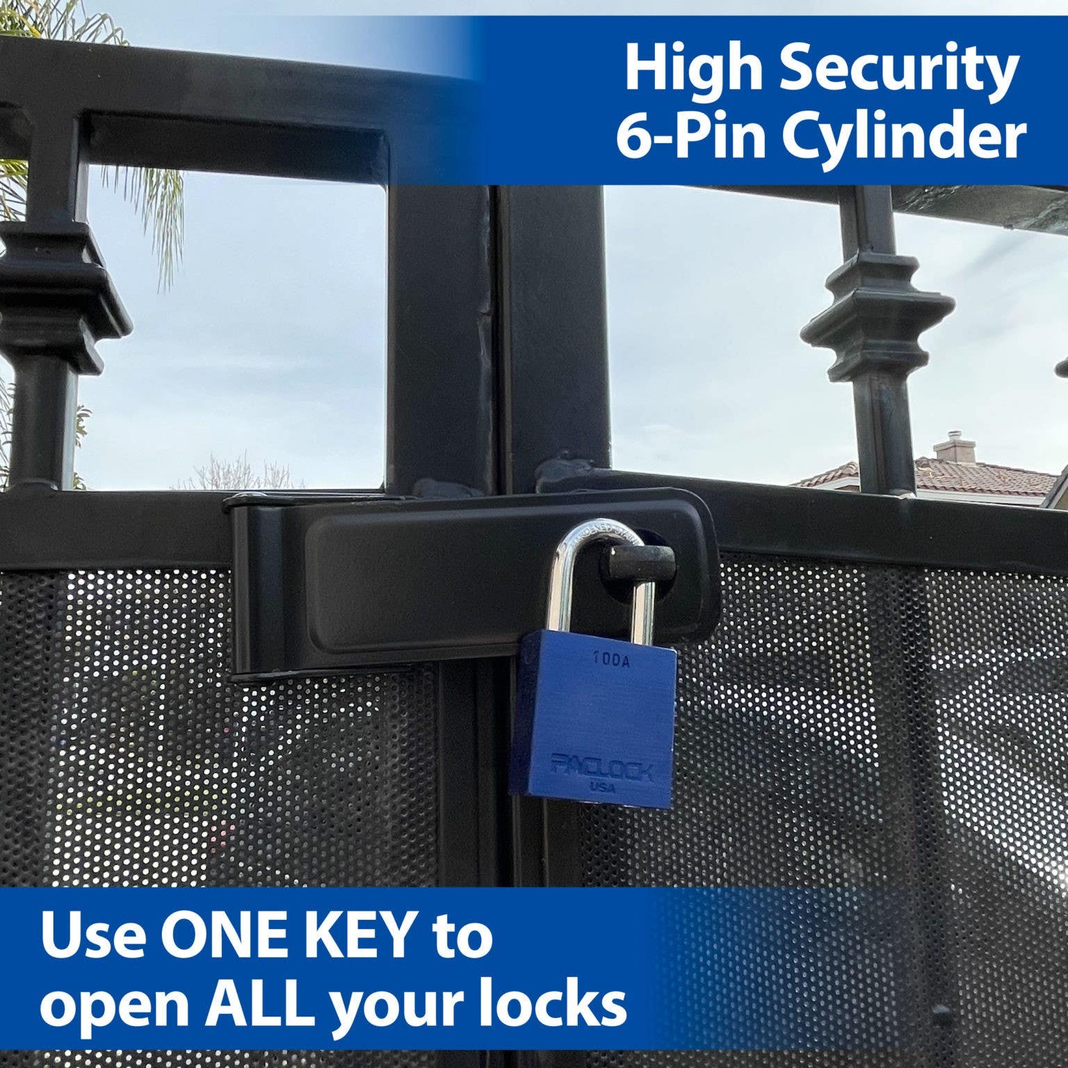 Paclock 100A Standard Rekeyable Medium Duty Aluminum Padlock, 5/16" Shackle Dia.