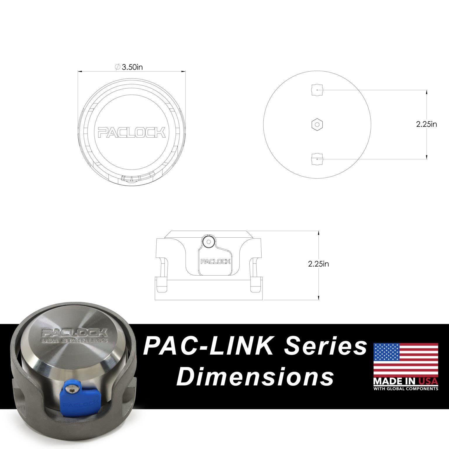 Paclock FSIC-5S PAC-LINK FSIC Compatible Stainless Steel Chain Locking System For 1/2" Chain