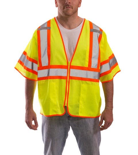 Tingley V70332 Job Sight Class 3 Two-Tone Mesh Vest, Yellow/ Green
