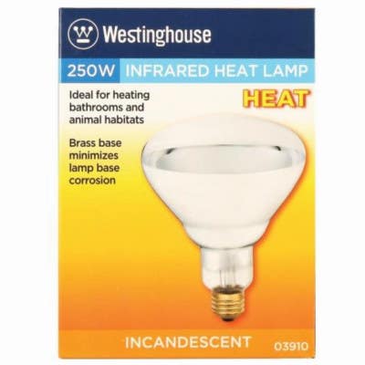 Westinghouse 0391048 Heat Lamp, Dimmable, Flood Beam, 250W, R40, Clear