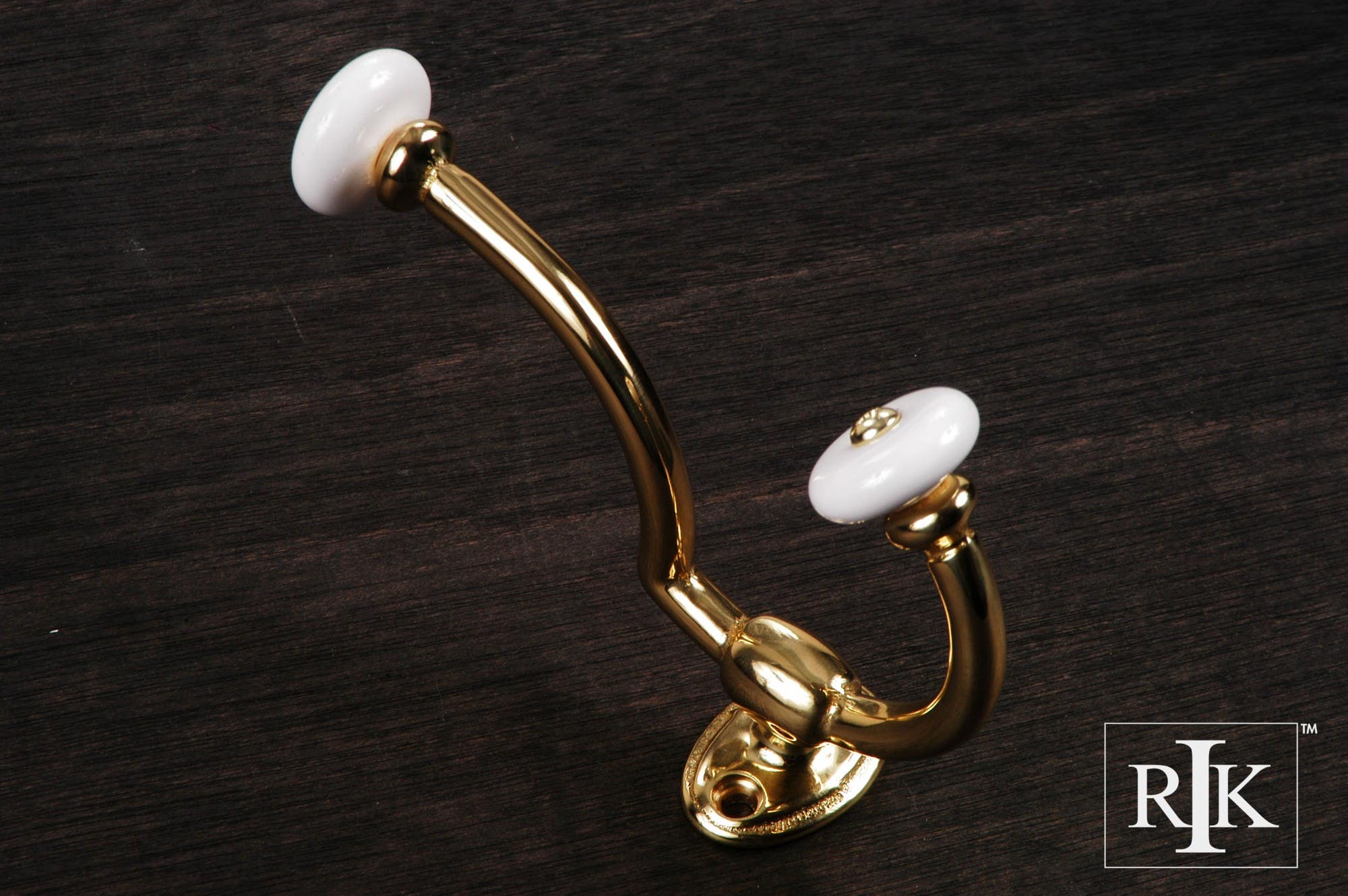 RKI HK 5822 Porcelain Ends Coat & Hat Hook