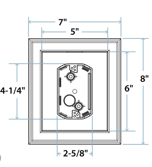 Builders Edge 130010010123 White, Electrical Mounting Block