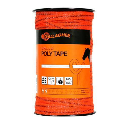 Gallagher G62314 Polytape for Equine Fencing, 1/16" x 656', Orange