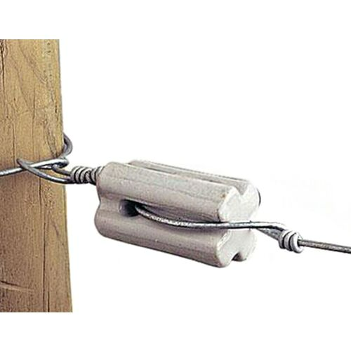 Gallagher G692034 Porcelain Bullnose Insulator, White, 10-pk