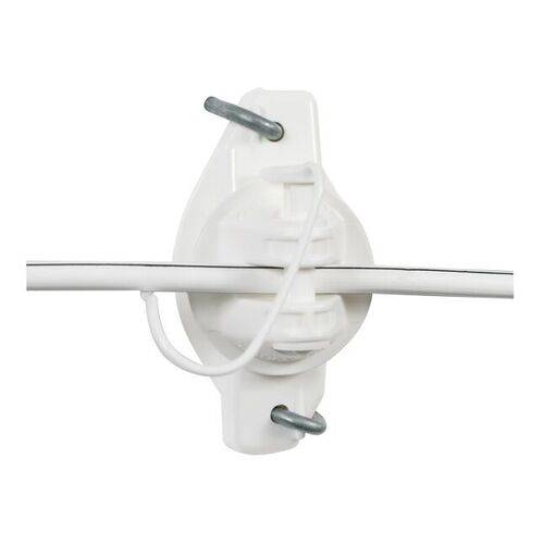 Gallagher G626144 Wood Post Wide Jaw Pinlock Insulator, White, 25-pk, for Equine Wire fences