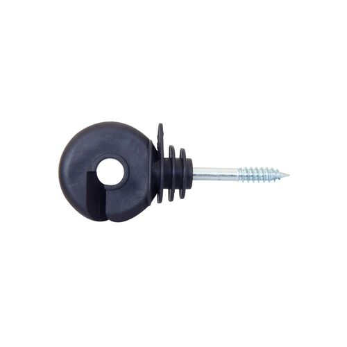 Gallagher G66704 Wood Post, Screw In Ring Insulator, Black, 25-pk