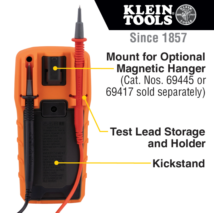 Klein Tools MM325 Digital Multimeter, Manual-Ranging, 600V