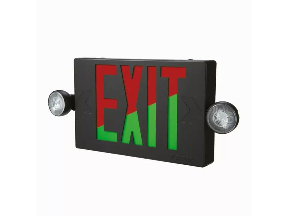 Cooper Lighting APCH7R LED Exit/Emergency Sign, Battery Back-Up