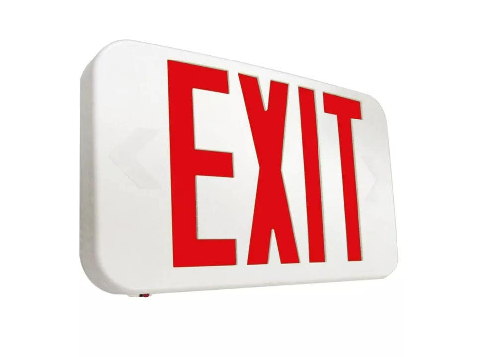 Cooper Lighting APX Series Led Exit Sign, Red & White Thermoplastic